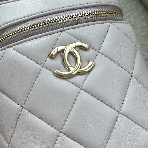 Authentic Lambskin Quilted Trendy Vanity Case small - Picture 4 of 12